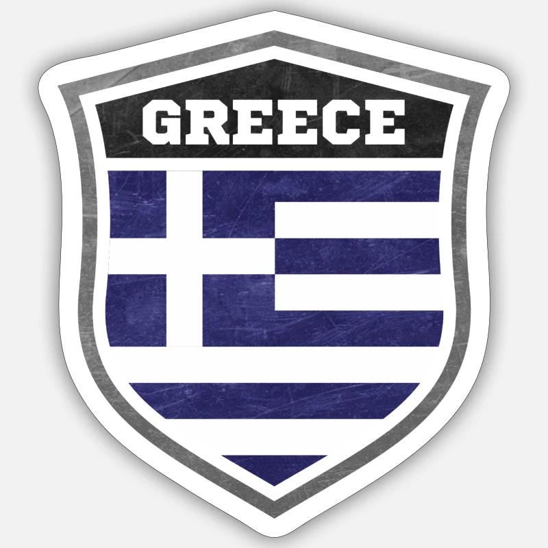 Griechenland Schild Logo Emblem - Sticker Größe S (10 x 10 cm) - Mattweiß