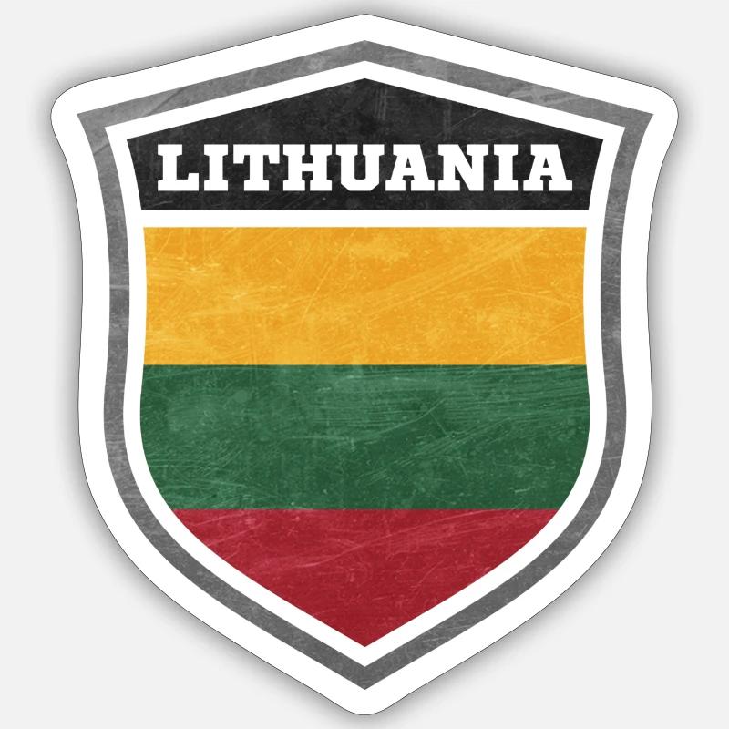 Litauen Schild Logo Emblem - Sticker Größe S (10 x 10 cm) - Mattweiß