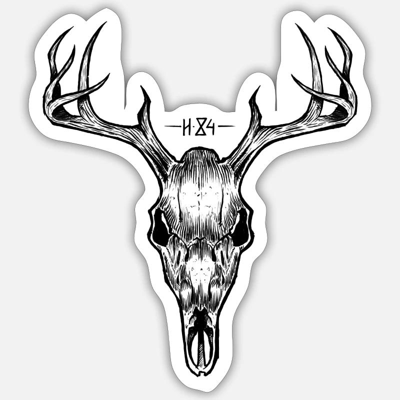 Hirsch - Sticker Größe S (10 x 10 cm) - Mattweiß