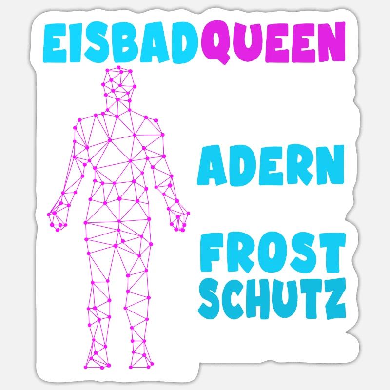 eisbaden eisbader-queen eisbad eiswasser - Sticker Größe S (10 x 10 cm) - Mattweiß