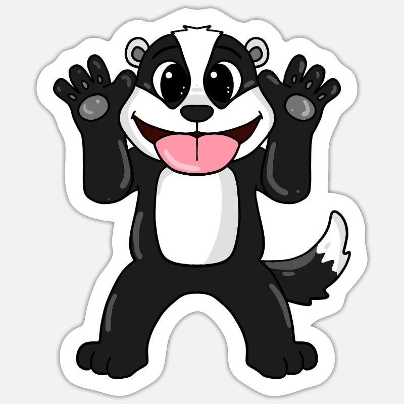 Dachs Dachse - Sticker Größe S (10 x 10 cm) - Mattweiß