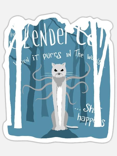 Die schlanke Katze - Sticker Größe S (10 x 10 cm) - Mattweiß
