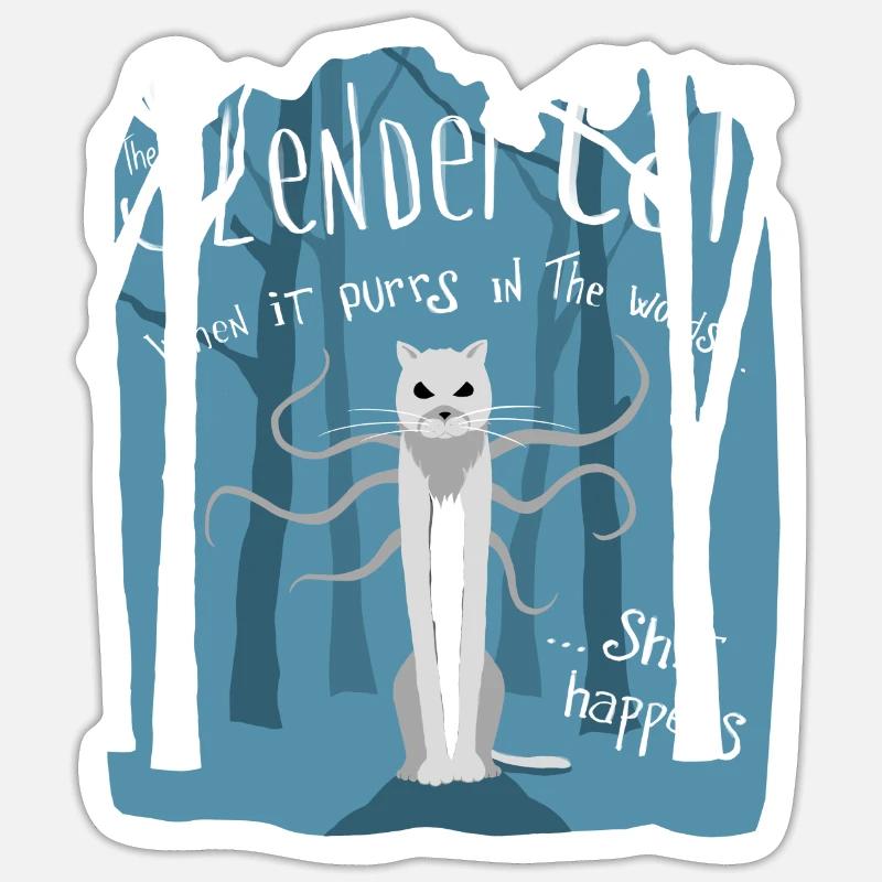 Die schlanke Katze - Sticker Größe S (10 x 10 cm) - Mattweiß