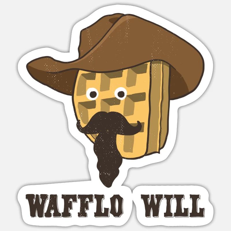 Wafflo Will - Sticker Größe S (10 x 10 cm) - Mattweiß