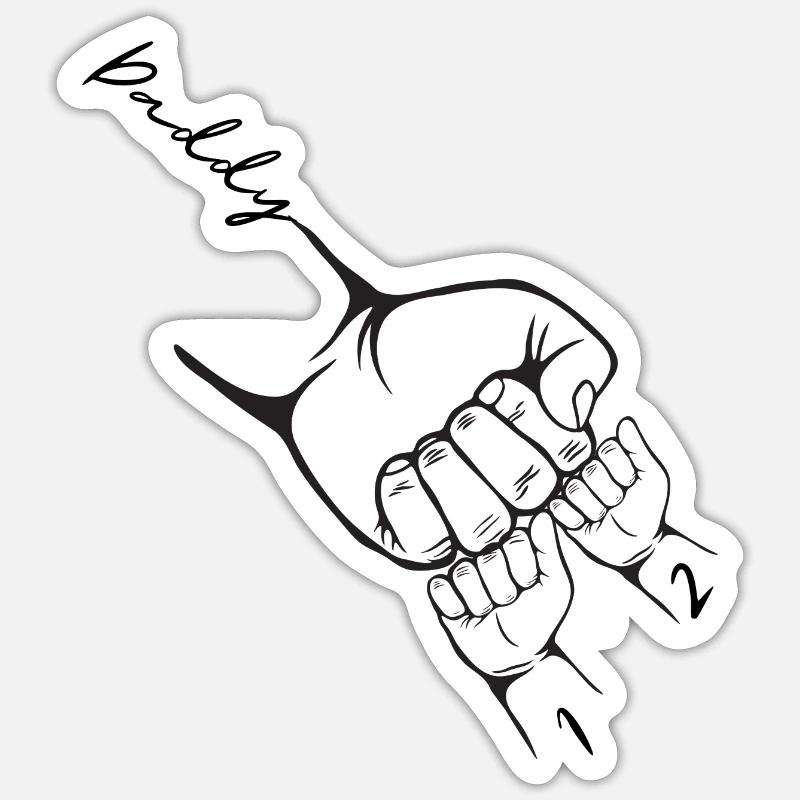 Custom Dad 2 Child Personalized - Sticker size S (10 x 10 cm) - white matte