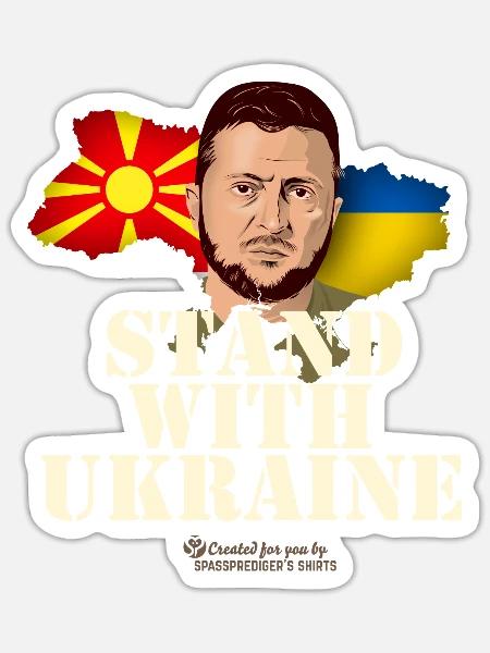 Nordmazedonien Ukraine - Sticker Größe S (10 x 10 cm) - Mattweiß
