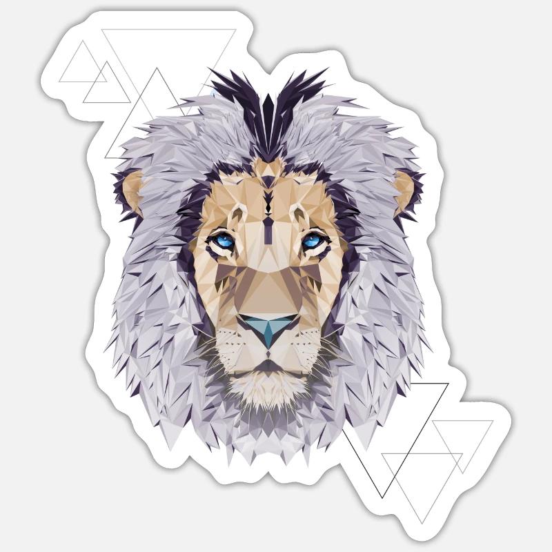 Crystal Lion - Sticker Größe S (10 x 10 cm) - Mattweiß