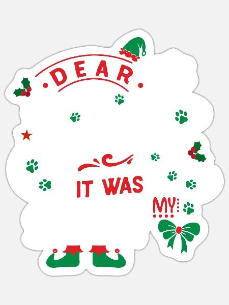 Weihnachten Hund Hunderasse Sausky - Sticker Größe S (10 x 10 cm) - Mattweiß