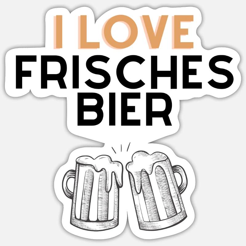 Frisches Bier - Sticker Größe S (10 x 10 cm) - Mattweiß