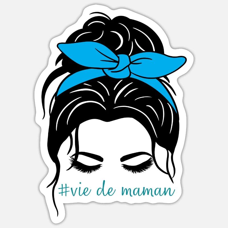 Mama Leben Mama Geschenk Mama Muttertag. - Sticker Größe S (10 x 10 cm) - Mattweiß