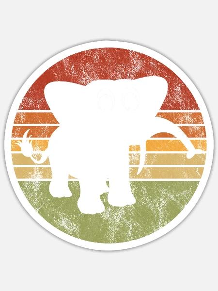 Elefanten Elefant für Kinder - Sticker Größe S (10 x 10 cm) - Mattweiß