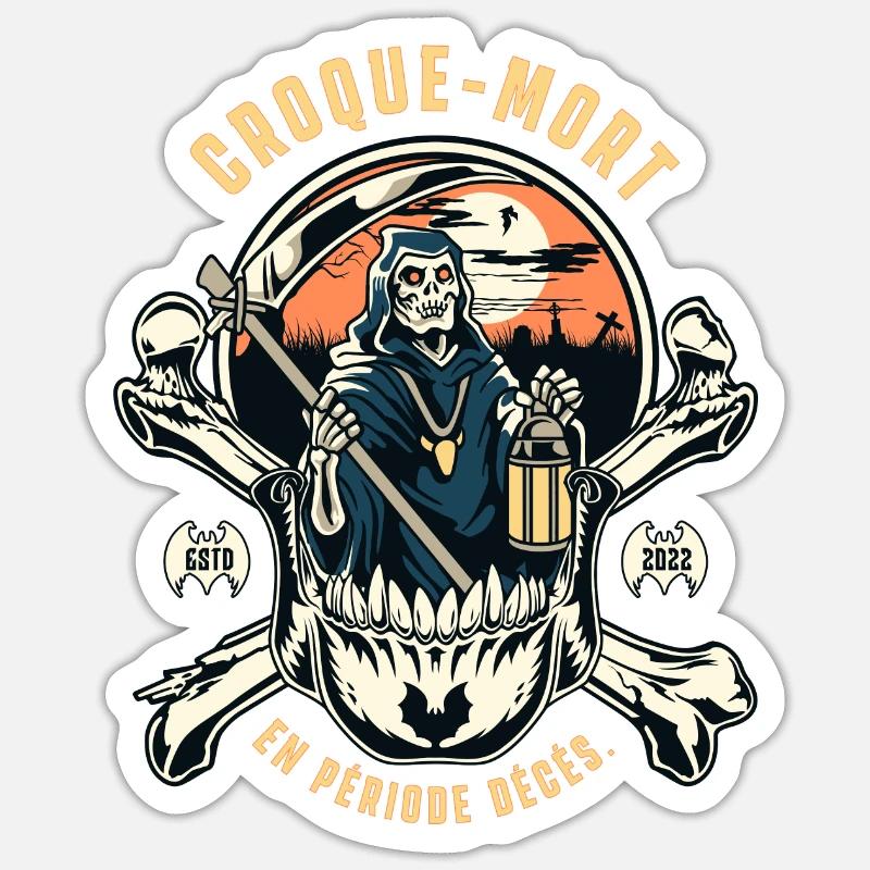 Croquemort En Période Décès Sticker taille S (10 x 10 cm)