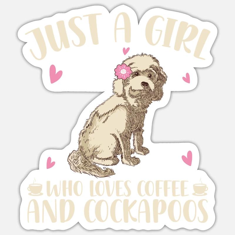Cockapoo - Sticker Größe S (10 x 10 cm) - Mattweiß