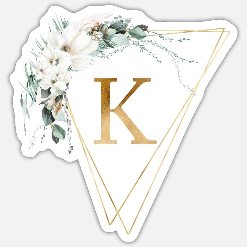 Customizable Monogram K - Sticker size S (10 x 10 cm) - white matte