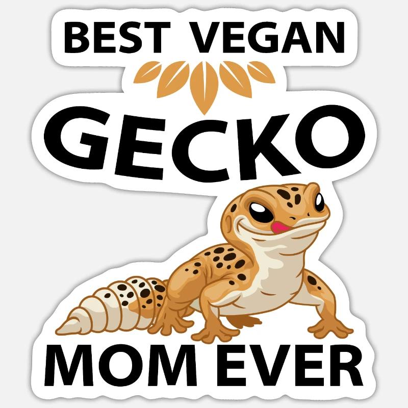 Gecko - Sticker taille S (10 x 10 cm) - blanc mat