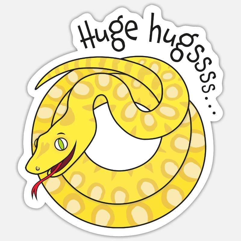 Enge Umarmungen von Python erhältlich! - Sticker Größe S (10 x 10 cm) - Mattweiß