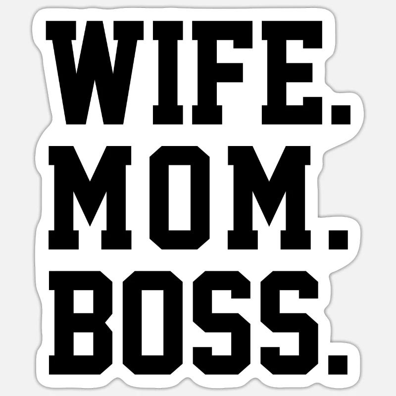 EHEFRAU MUTTER CHEF - Sticker Größe S (10 x 10 cm) - Mattweiß