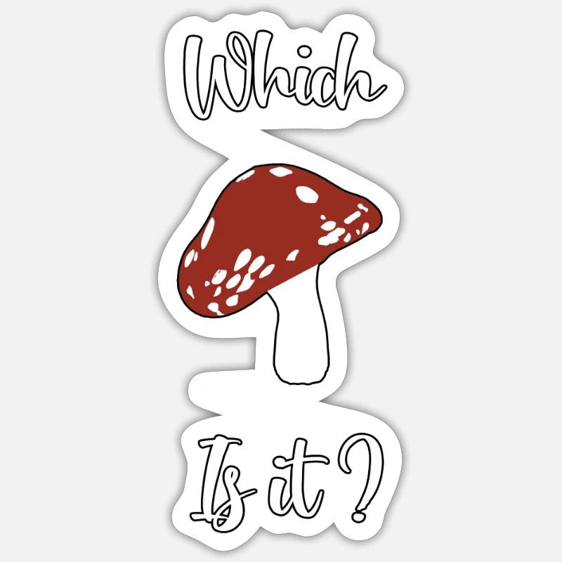 Interactive Mushroom Design - Sticker taille S (10 x 10 cm) - blanc mat