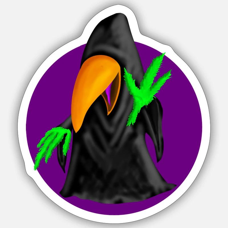 Perruche noire ( Logo ) Sticker taille S (10 x 10 cm)
