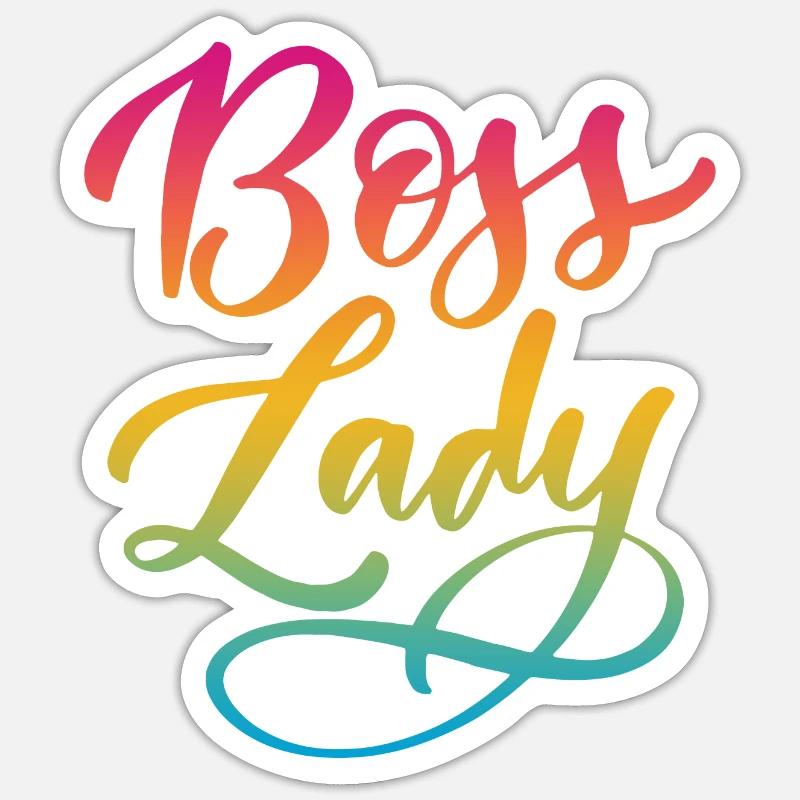 Lady Bos-s - Sticker Größe S (10 x 10 cm) - Mattweiß