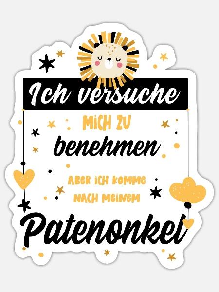 Patenonkel Nichte Neffe Geschenkidee - Sticker Größe S (10 x 10 cm) - Mattweiß
