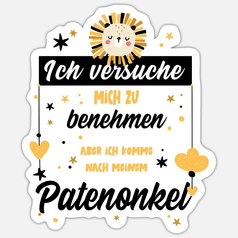 Patenonkel Nichte Neffe Geschenkidee - Sticker Größe S (10 x 10 cm) - Mattweiß