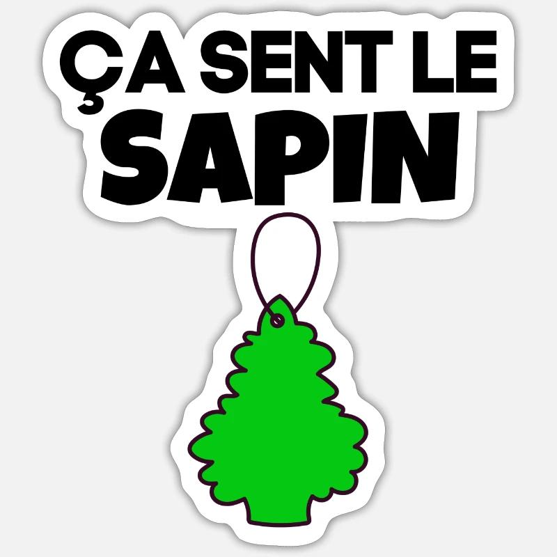 ça sent le sapin - Sticker taille S (10 x 10 cm) - blanc mat