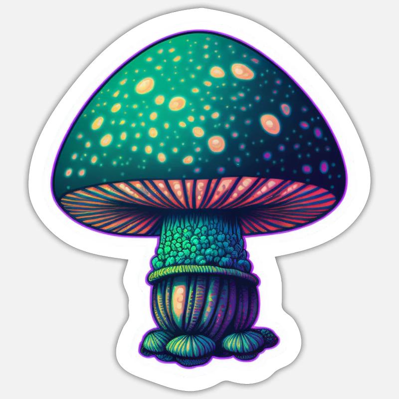Psychedelic Mushroom - Sticker size S (10 x 10 cm) - white matte