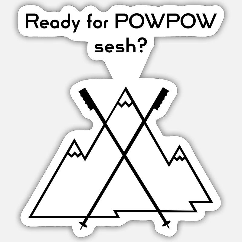 Powpow session - Sticker Größe S (10 x 10 cm) - Mattweiß