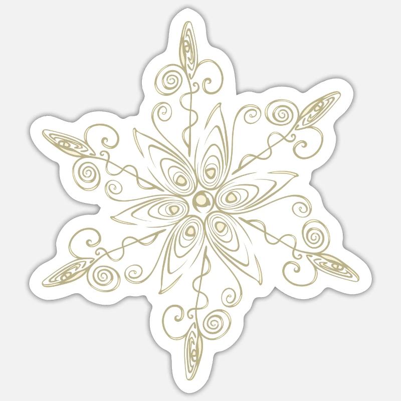 Cristal de glace Snowflake Star - Sticker taille S (10 x 10 cm) - blanc mat
