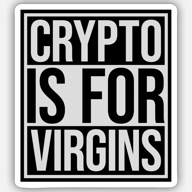 Crypto est pour les vierges - Sticker taille S (10 x 10 cm) - blanc mat