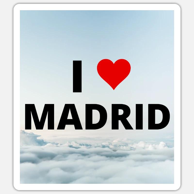 ICH LIEBE MADRID - Sticker Größe S (10 x 10 cm) - Mattweiß