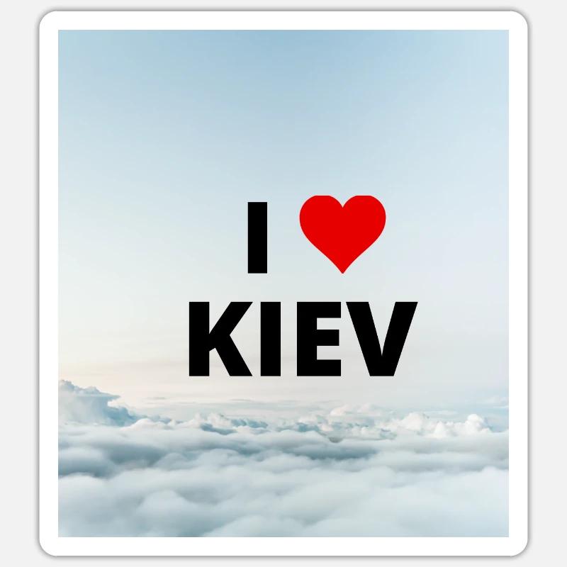 ICH LIEBE KIEW - Sticker Größe S (10 x 10 cm) - Mattweiß
