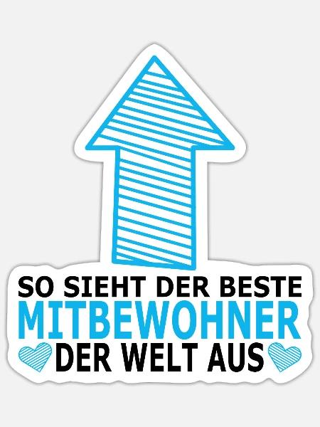 Mitbewohner für WG Abschiedsgeschenk Auszug - Sticker Größe S (10 x 10 cm) - Mattweiß