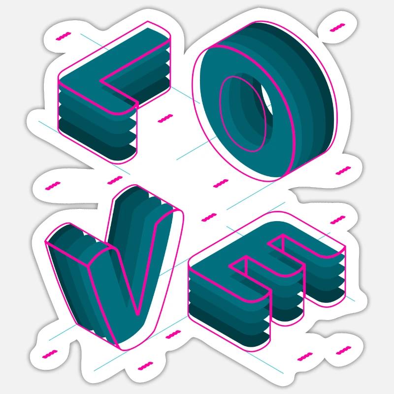 LOVE Chart - Sticker size S (10 x 10 cm) - white matte
