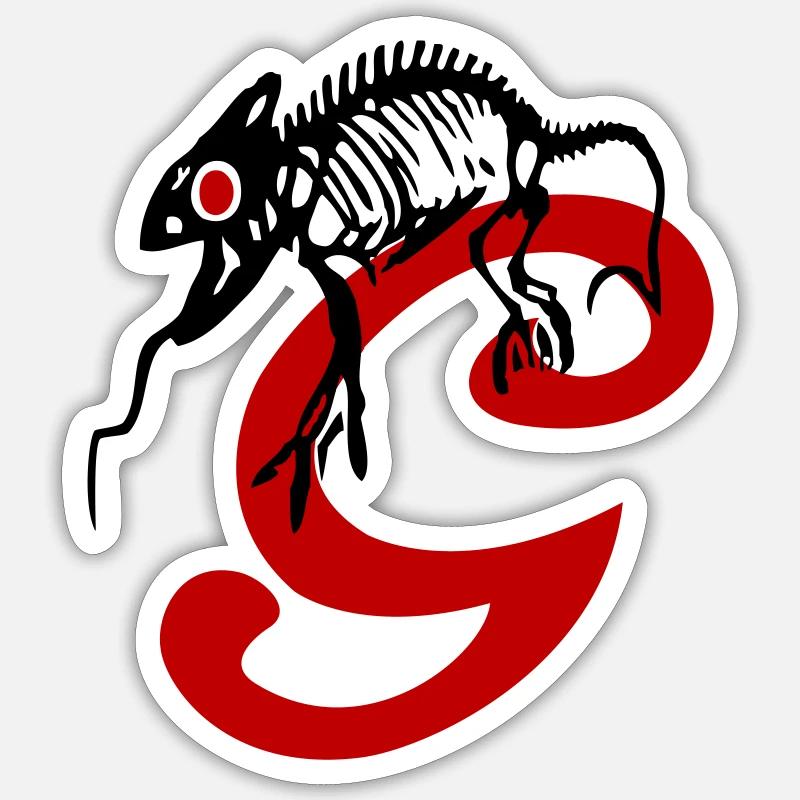 Gecko, Eidechse, Initiale - Sticker Größe S (10 x 10 cm) - Mattweiß