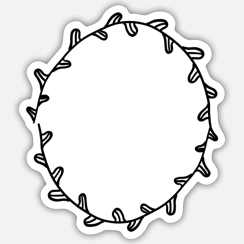 Guirlande florale Fleurs Cœurs 19 Zone de dessin 19 - Sticker taille S (10 x 10 cm) - blanc mat