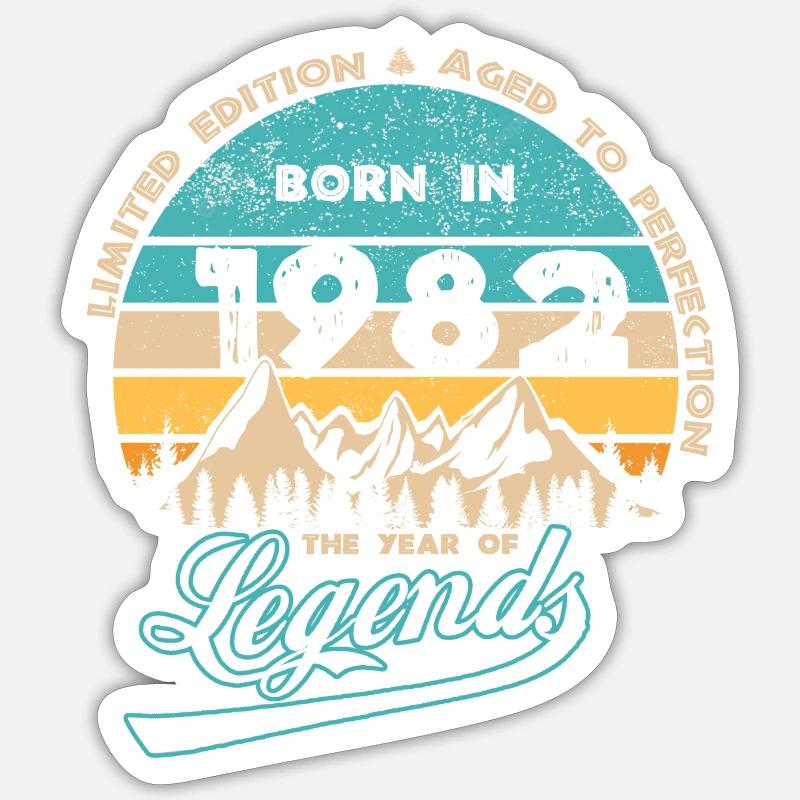 Légendes 1982 - Sticker taille S (10 x 10 cm) - blanc mat