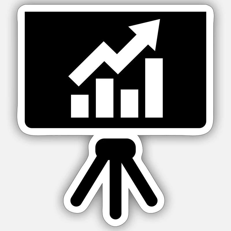 Flipchart Flip Chart Diagram Icon Symbol Character Sticker size S (10 x 10 cm)