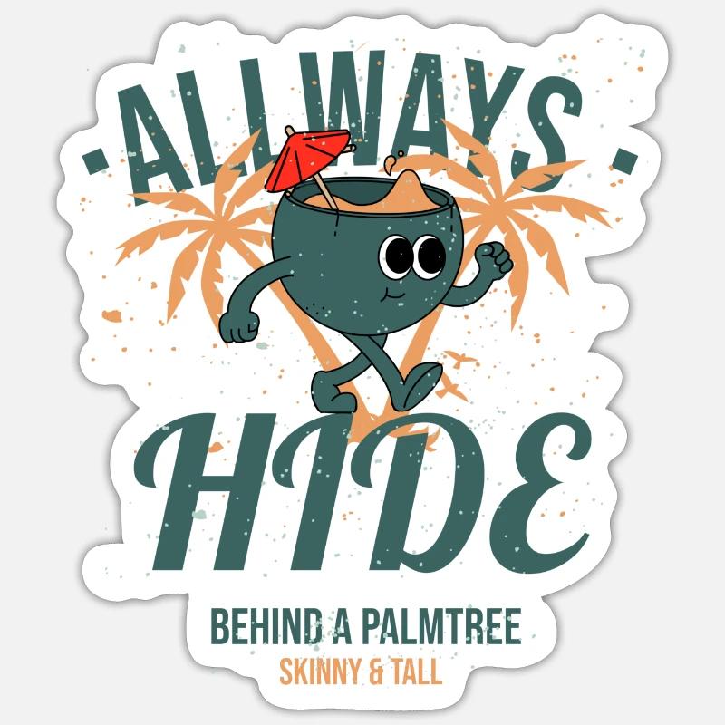 Palm Tree Joke - Jokes - Sticker size S (10 x 10 cm) - white matte