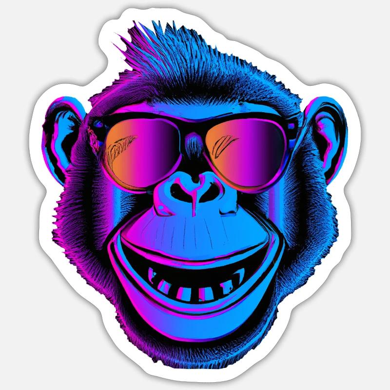 Alles Affe oder was? - Sticker Größe S (10 x 10 cm) - Mattweiß