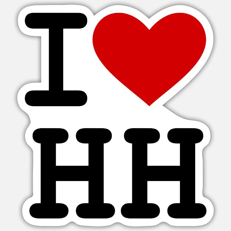 J’adore HH - Sticker taille S (10 x 10 cm) - blanc mat