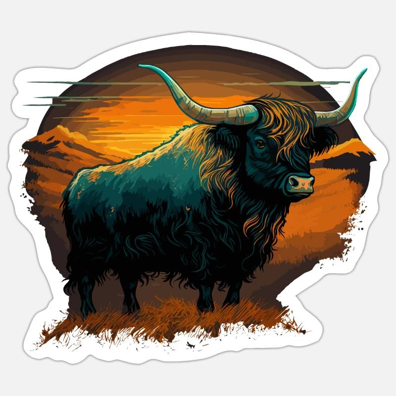 Mountain Yak - Sticker size S (10 x 10 cm) - white matte