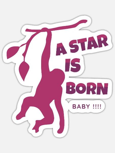 EIN STERN WIRD GEBOREN - Sticker Größe S (10 x 10 cm) - Mattweiß