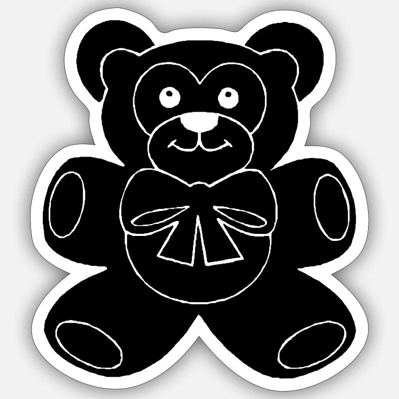 Teddybär - Sticker Größe S (10 x 10 cm) - Mattweiß