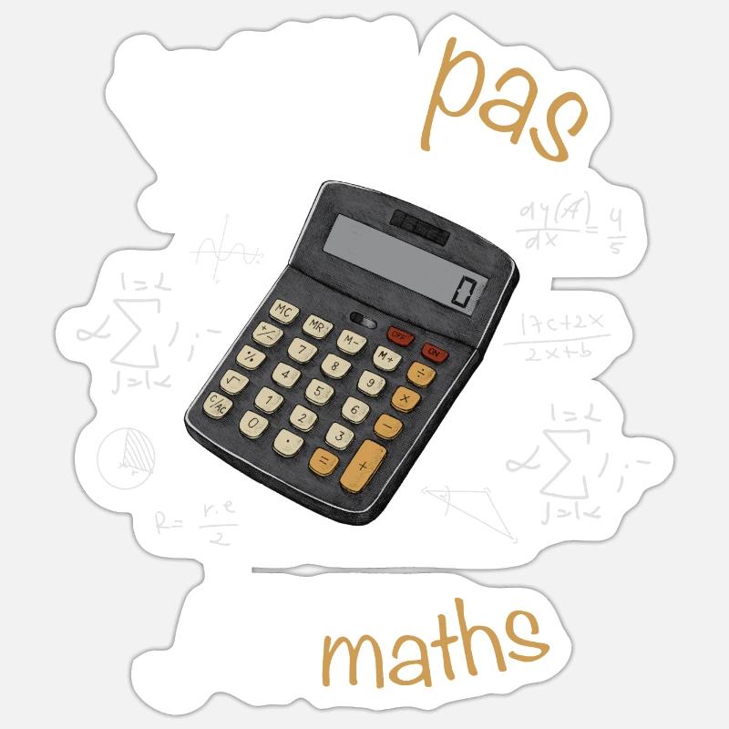 J'peux pas j'ai maths - Sticker taille S (10 x 10 cm) - blanc mat