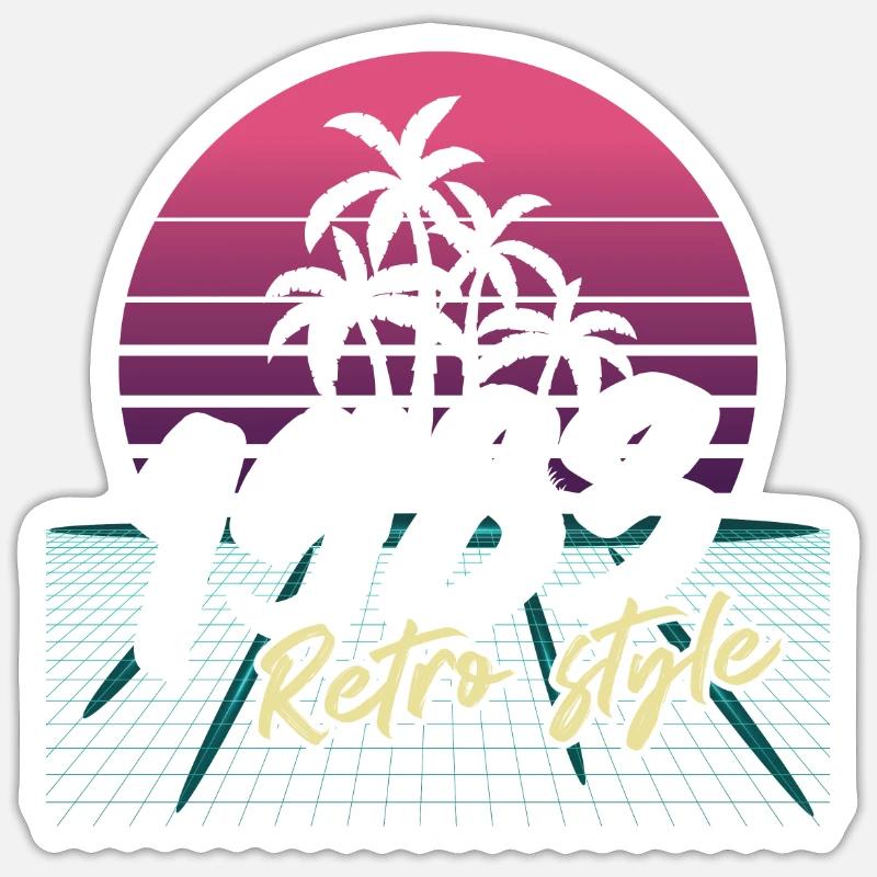 SW 1983 style rétro - Sticker taille S (10 x 10 cm) - blanc mat