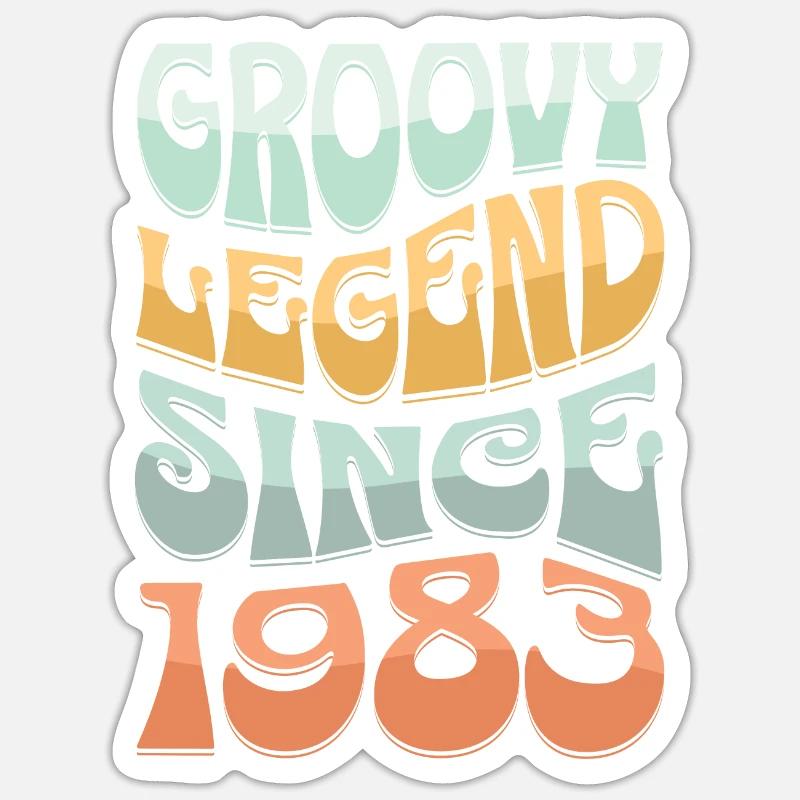 Groovy legend since 1983 - Sticker size S (10 x 10 cm) - white matte