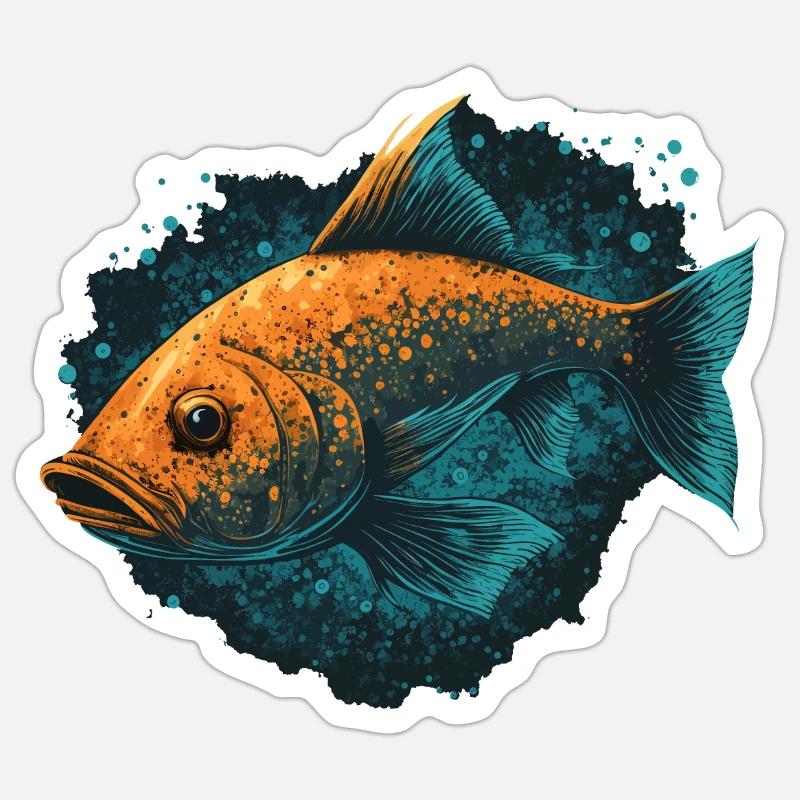 Fischkopf Sticker Größe S (10 x 10 cm)