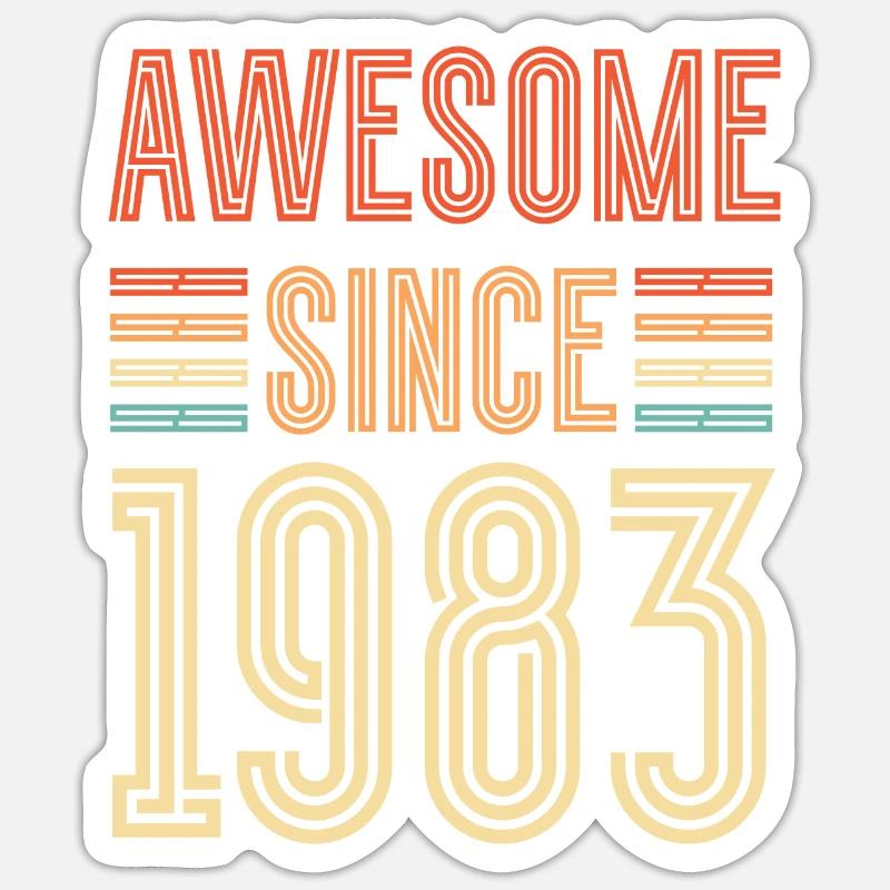 ST Awesome since 1983 - Sticker size S (10 x 10 cm) - white matte